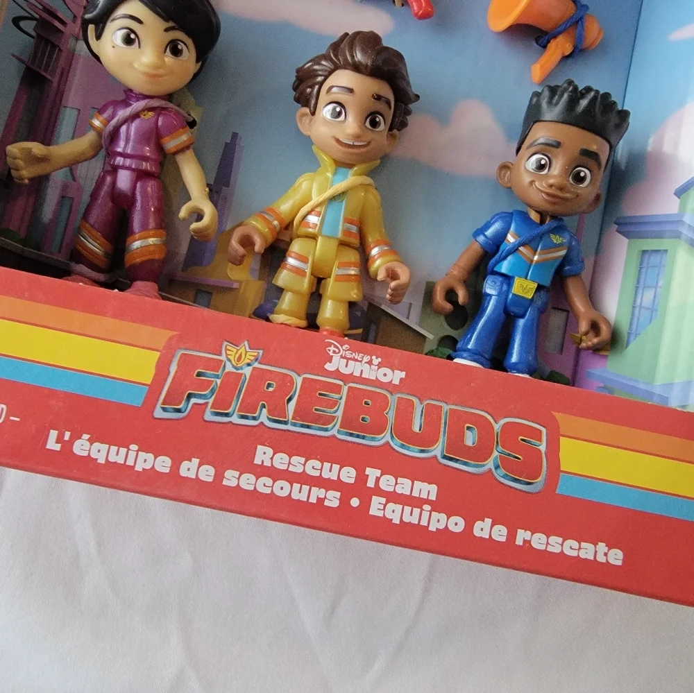 Disney Junior Firebuds Rescue Team 3 Figures With Accessories Toy Gifts